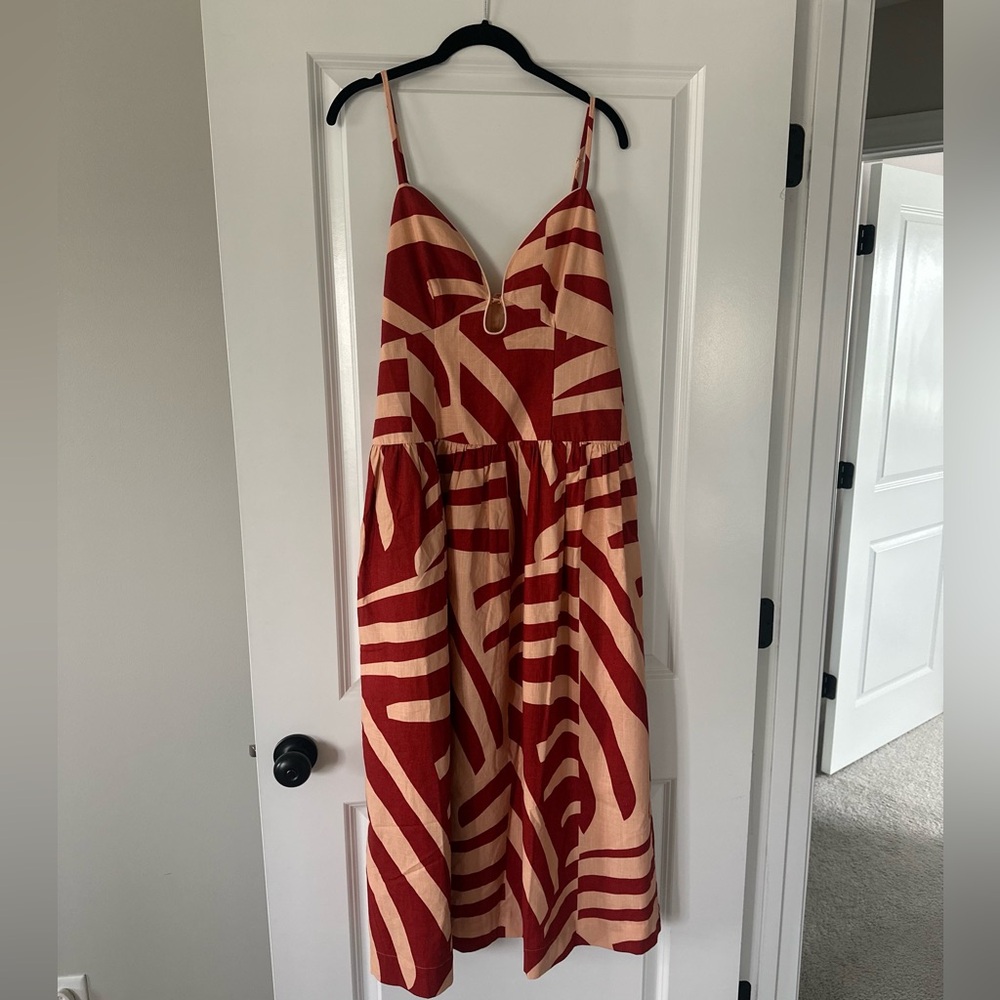 Mon Renn Surreal Midi Dress, Tropico Print, NWT - size M / 10